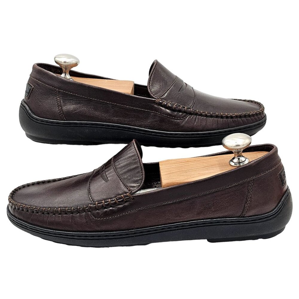 Vintage Bragano Loafers Cole Haan Italy Mens 7 Brown Leather Dress Shoes Loafers - Picture 5 of 13